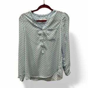 Blue chiffon polka dot top